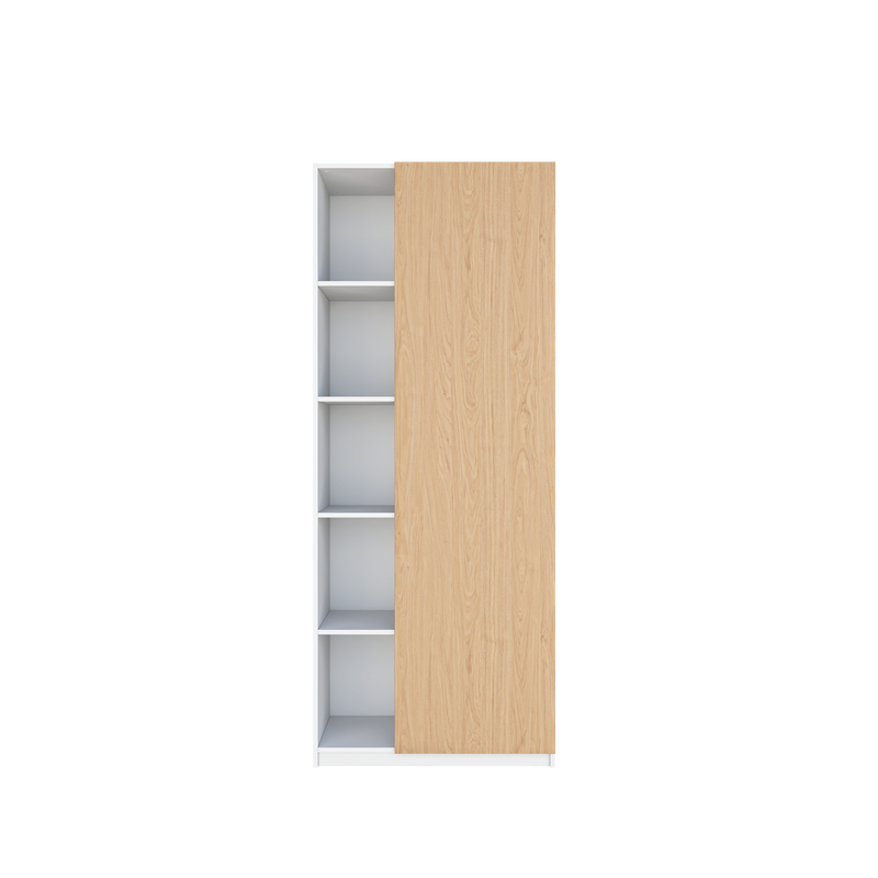 [Free Installation] Office Cabinet 2.6FTx6.5FT Tall Soft Close Doors/Open Shelves Storage Melamine - M1801/M1802/M1803