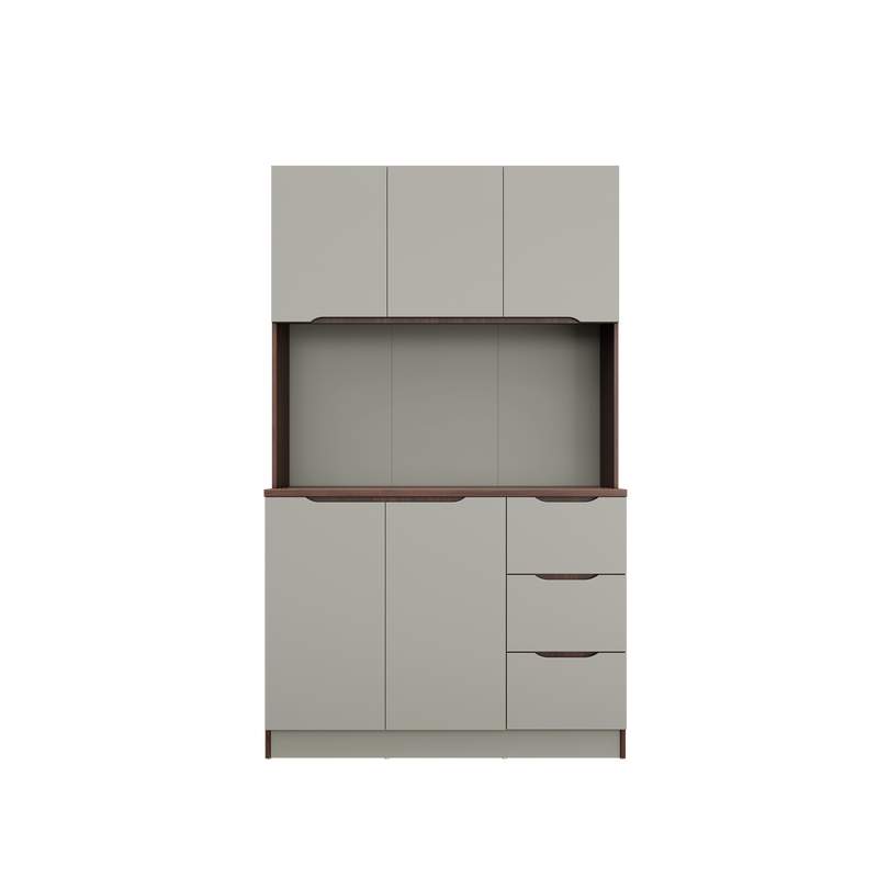 4FT Cedar Series Full Melamine Tall Unit Kitchen Cabinet with Soft Close Door - M2315-FW+CR-GRP