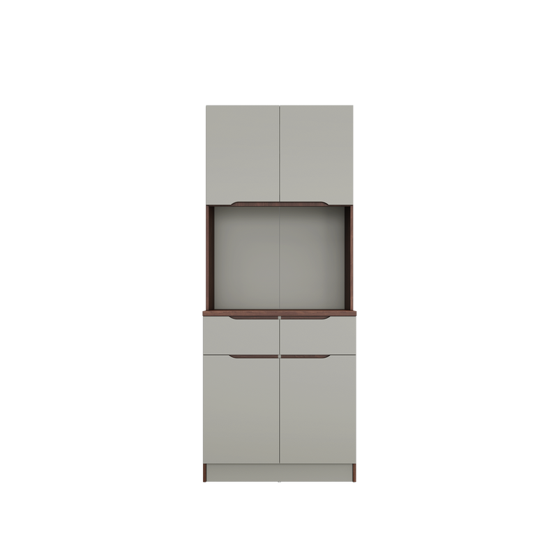2.6FT Cedar Series Full Melamine Tall Unit Kitchen Cabinet with Soft Close Door - M2385-FW+CR-GRP