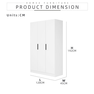 (Combo Bedroom Set) Melamine Combo Bedroom Set Chest Drawer Single Bed Frame Headboard Wardrobe White + Oak Set Perabot