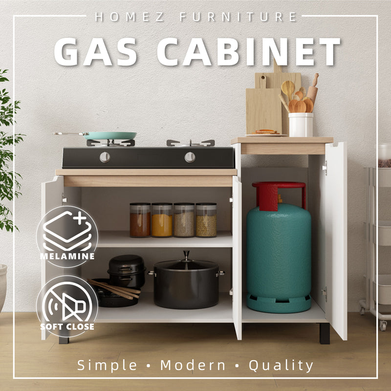 (Pro) 3.9FT Sinowa Pro Series Full Melamine Gas Cabinet - HMZ-FN-GC-M808-LH+WT