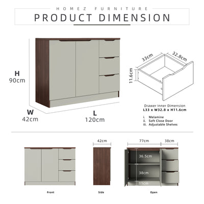 4FT Cedar Series Full Melamine Base Unit Kitchen Cabinet with Soft Close Door - M9315-FW+CR