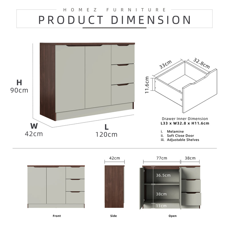 4FT Cedar Series Full Melamine Base Unit Kitchen Cabinet with Soft Close Door - M9315-FW+CR