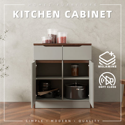 2.6FT Cedar Series Full Melamine Base Unit Kitchen Cabinet with Soft Close Door - M9385-FW+CR