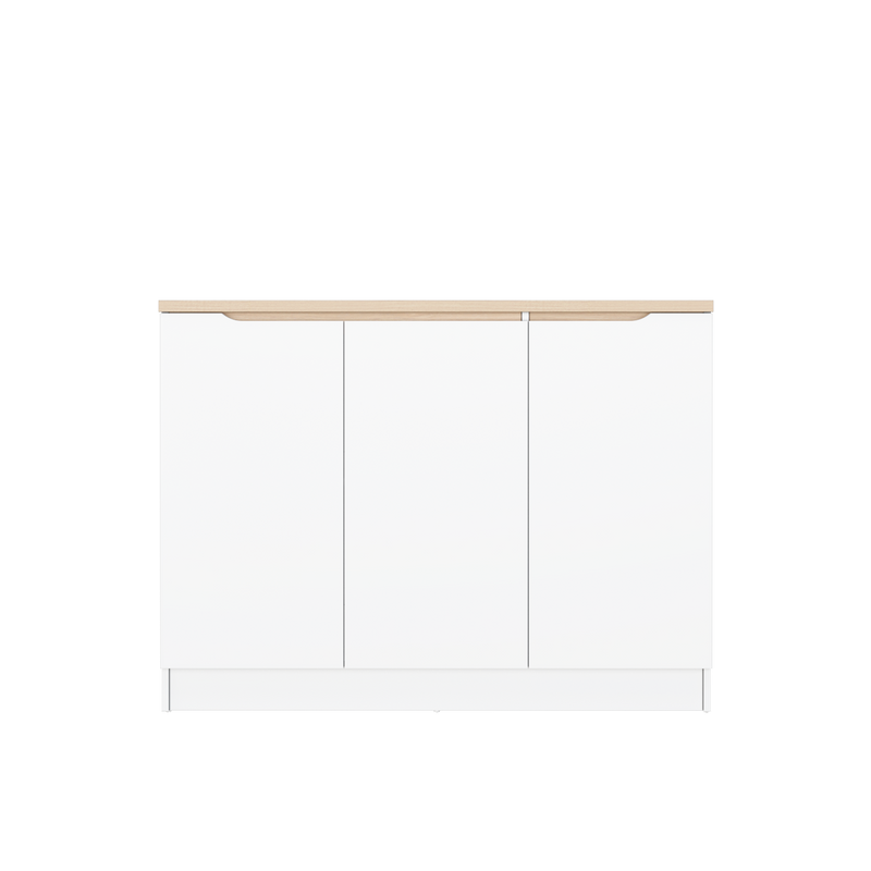 (Pro) 3.9FT 3 Doors Sinowa Series Full Melamine Kitchen Cabinet Base Unit/Kitchen Storage - HMZ-KBC-M9695-LH+WT
