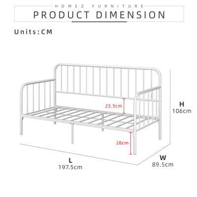 [COMBO Bedframe+Mattress]- Day Bed/Trundle/Pull Out/Single/Metal Bedframe + Purefoam Mattress-3FT