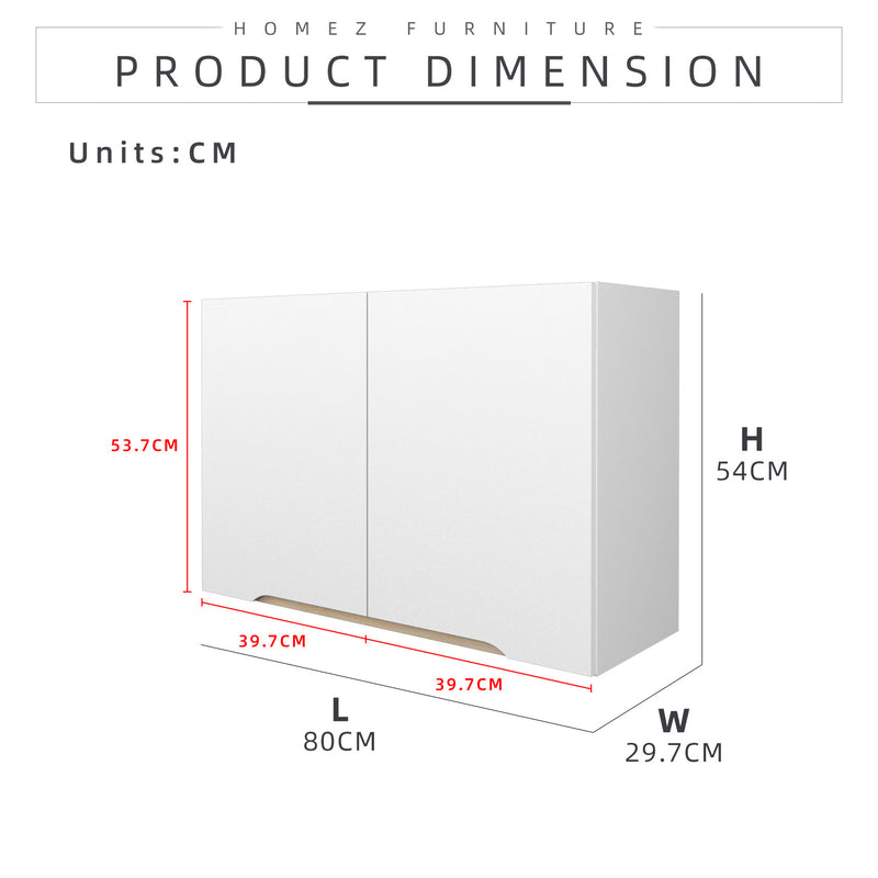 2.6FT Sinowa Series Full Melamine Kitchen Cabinet Wall Unit / Kitchen Storage-HMZ-KWC-M6115-WT