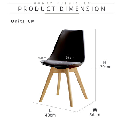 Eames Lounge Chair Dining / Office Chair c/w Dowel Wood Eiffel Legs - HMZ-DC-A304B/A404B