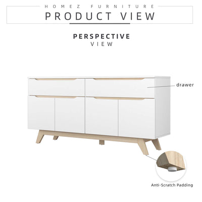 [Free Installation] 5.5FT Simona Series Display Cabinet Modernist Design - HMZ-FN-DC-7714-WT