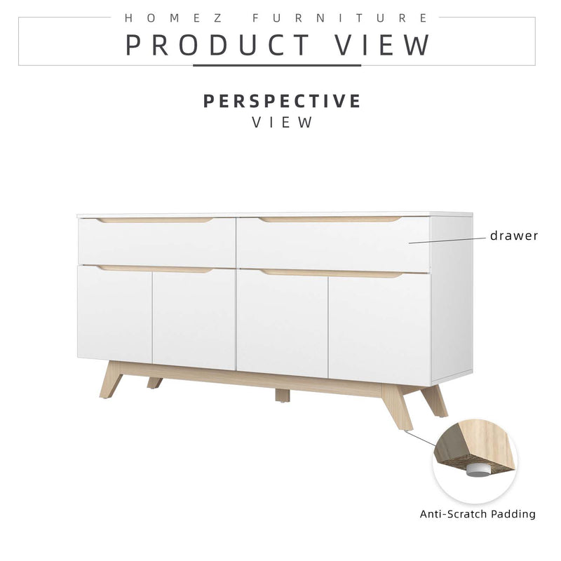 [Free Installation] 5.5FT Simona Series Display Cabinet Modernist Design - HMZ-FN-DC-7714-WT