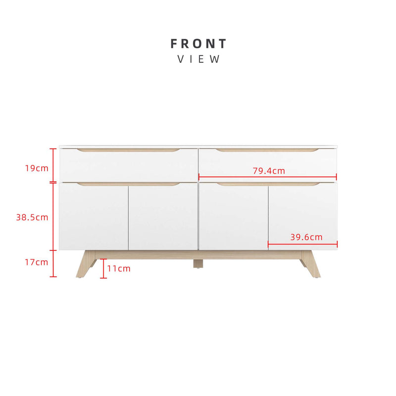 [Free Installation] 5.5FT Simona Series Display Cabinet Modernist Design - HMZ-FN-DC-7714-WT