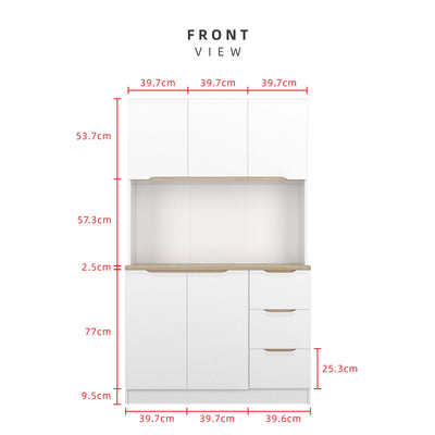4FT Sinowa Series Full Melamine Kitchen Cabinet Tall Unit / Kitchen Storage - HMZ-KC-M2015V2-LH+WT