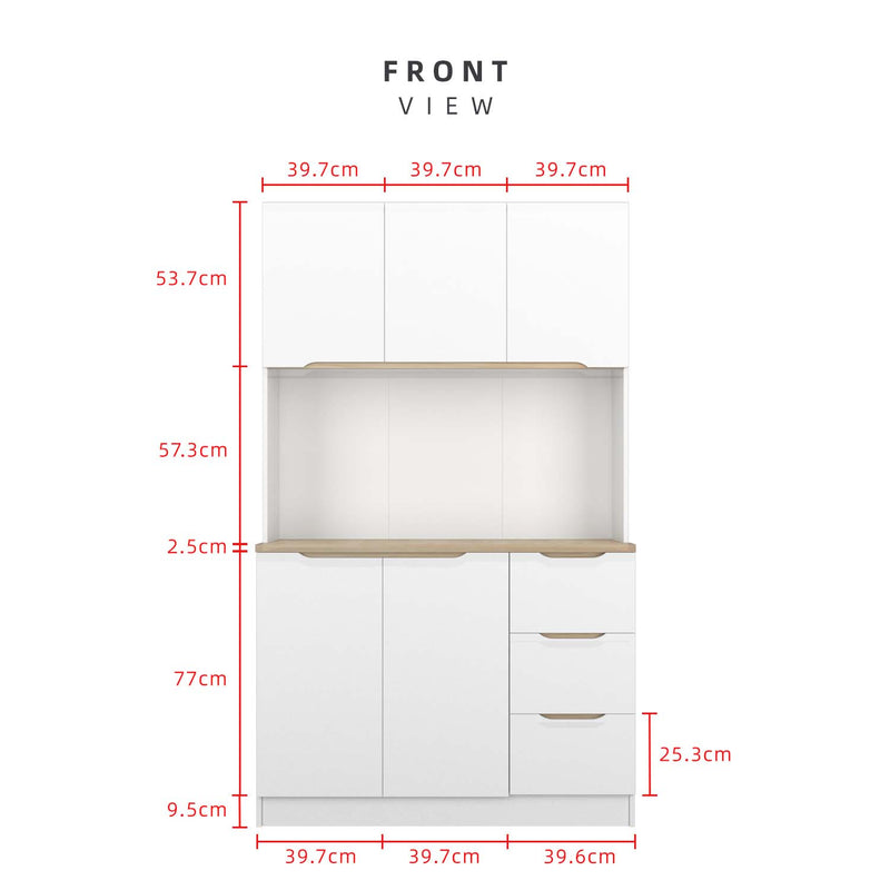 4FT Sinowa Series Full Melamine Kitchen Cabinet Tall Unit / Kitchen Storage - HMZ-KC-M2015V2-LH+WT