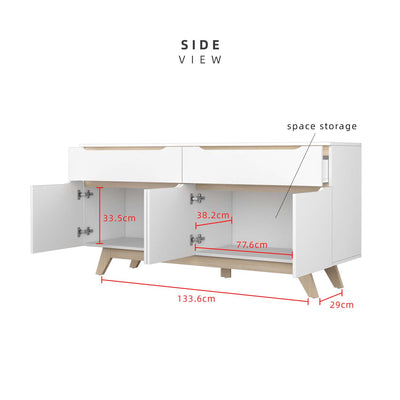 [Free Installation] 5.5FT Simona Series Display Cabinet Modernist Design - HMZ-FN-DC-7714-WT