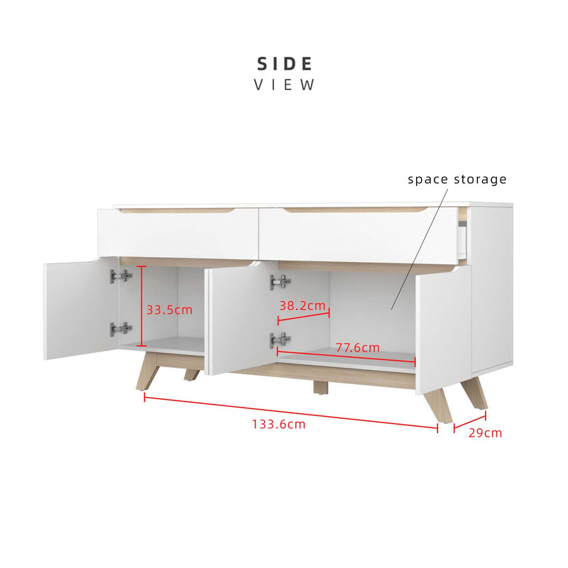 [Free Installation] 5.5FT Simona Series Display Cabinet Modernist Design - HMZ-FN-DC-7714-WT