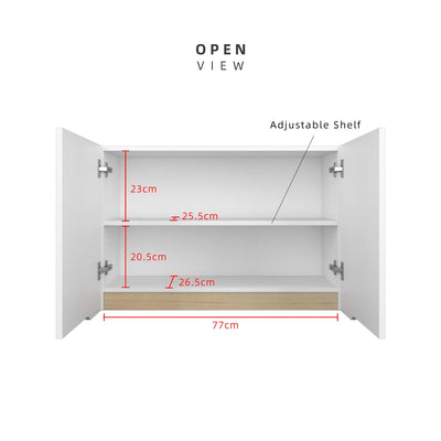 2.6FT Sinowa Series Full Melamine Kitchen Cabinet Wall Unit / Kitchen Storage-HMZ-KWC-M6115-WT