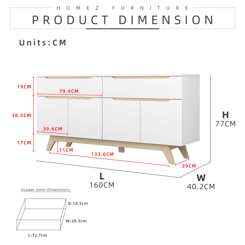 [Free Installation] 5.5FT Simona Series Display Cabinet Modernist Design - HMZ-FN-DC-7714-WT