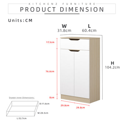 HomeZ Wooden Shoe Cabinet Multi-layer Multipurpose Storage with Door - L3723