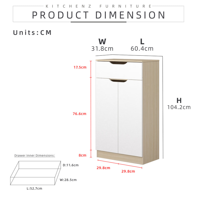 HomeZ Wooden Shoe Cabinet Multi-layer Multipurpose Storage with Door - L3723