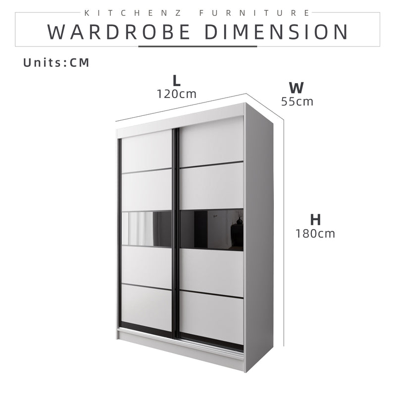HomeZ 4FTx6FT Sliding Anti Jump Wardrobe Storage Cabinet - 6005/6015/6025/6045