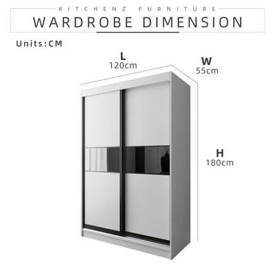 HomeZ 4FTx6FT Sliding Anti Jump Wardrobe Storage Cabinet - 6005/6015/6025/6045