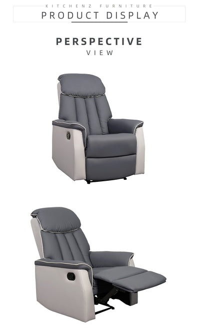 (Free Installation) 1 Seater Sofa Pet Friendly TPU Fabric Recliner Sofa Bed Leisure Sofa Chair - 545