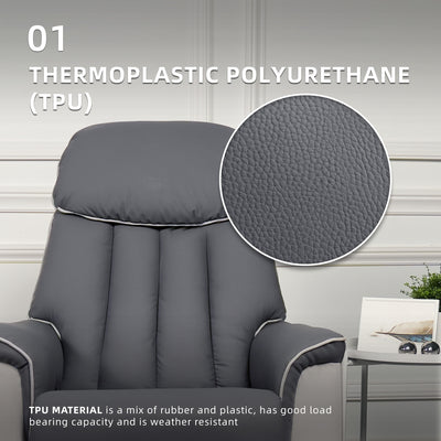 (Free Installation) 3FT 1 Seater Fabric/TPU Recliner Sofa / Grey/Brown/Blue/Clay/Cream - HMZ-FN-522/523/545