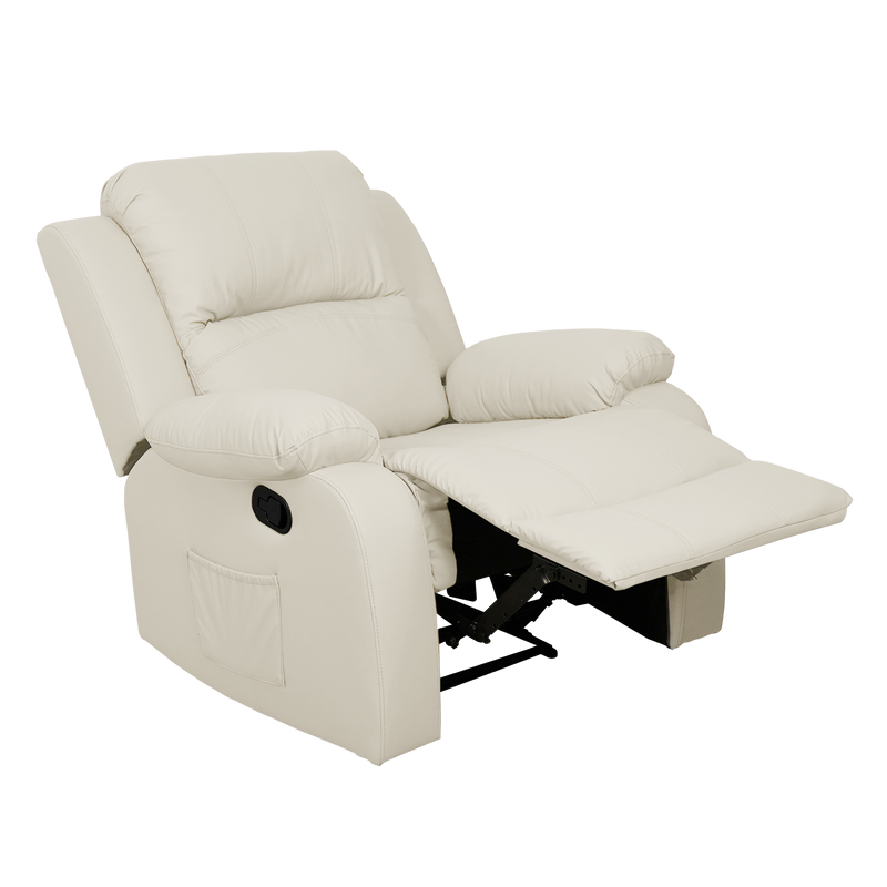 (Free Installation) 3FT 1 Seater Fabric/TPU Recliner Sofa / Grey/Brown/Blue/Clay/Cream - HMZ-FN-522/523/545