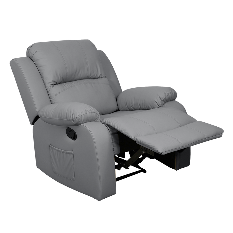 (Free Installation) 3FT 1 Seater Fabric/TPU Recliner Sofa / Grey/Brown/Blue/Clay/Cream - HMZ-FN-522/523/545