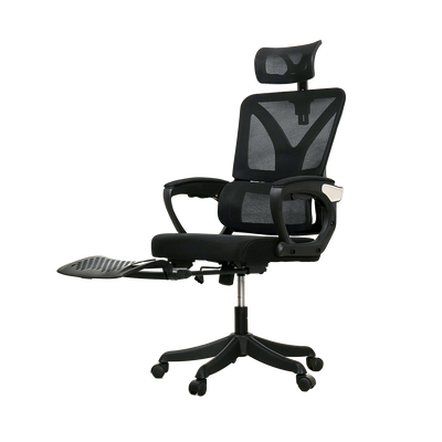 HomeZ Office Chair Ergonomic Chair Executive Mesh High back / Medium Back Chair/with legrest - Black