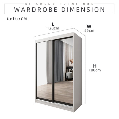 HomeZ 4FTx6FT Sliding Anti Jump Wardrobe Storage Cabinet - 6005/6015/6025/6045