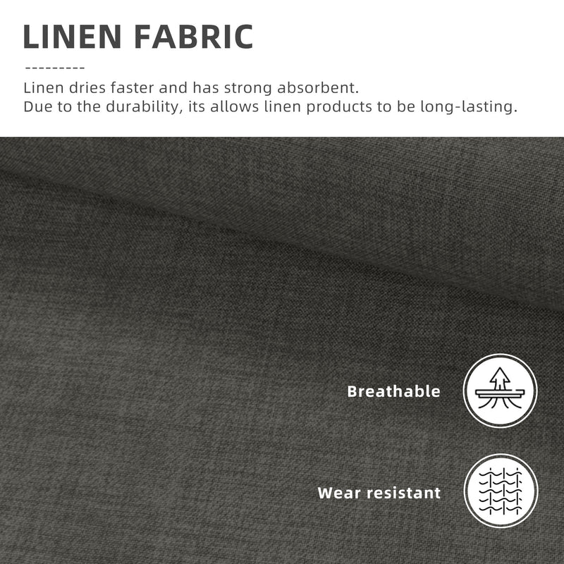 3 Seater Linen Fabric L Shape Multifunctional Sofa Bed with Storage Box Dark/Light Grey-6081