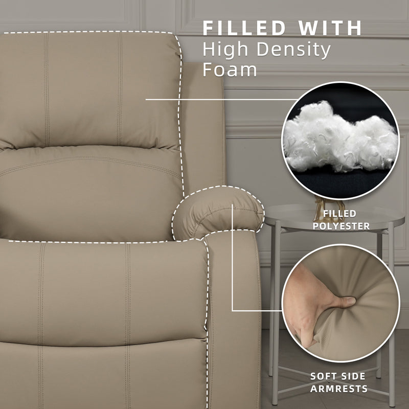 (Free Installation) 3FT 1 Seater Fabric/TPU Recliner Sofa / Grey/Brown/Blue/Clay/Cream - HMZ-FN-522/523/545