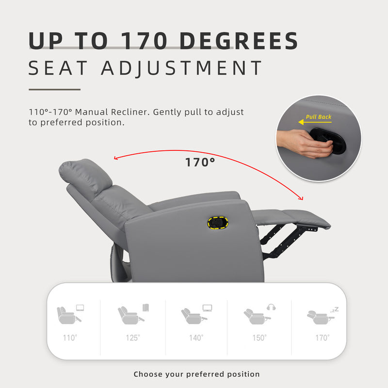 (Free Installation) 2FT Fabric/TPU Recliner Sofa 1 Seater Recliner Grey Clay Brown Blue Cream-530/533