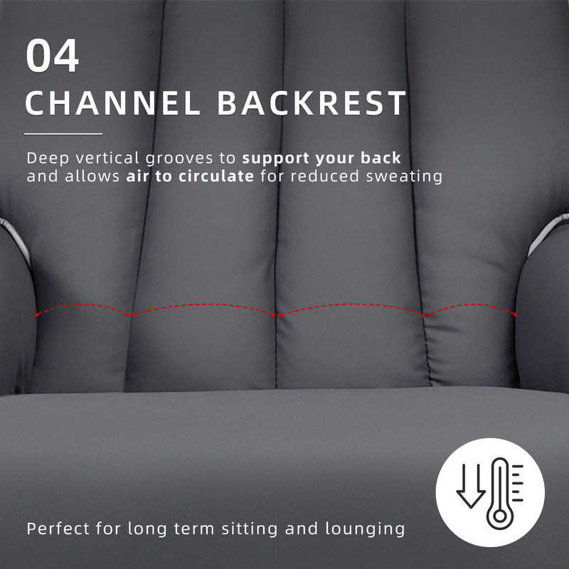(Free Installation) 1 Seater Sofa Pet Friendly TPU Fabric Recliner Sofa Bed Leisure Sofa Chair - 545