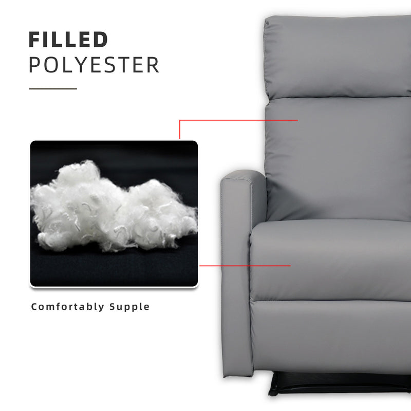 (Free Installation) 2FT Fabric/TPU Recliner Sofa 1 Seater Recliner Grey Clay Brown Blue Cream-530/533