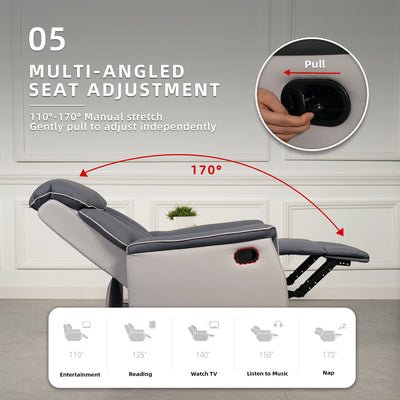 (Free Installation) 1 Seater Sofa Pet Friendly TPU Fabric Recliner Sofa Bed Leisure Sofa Chair - 545