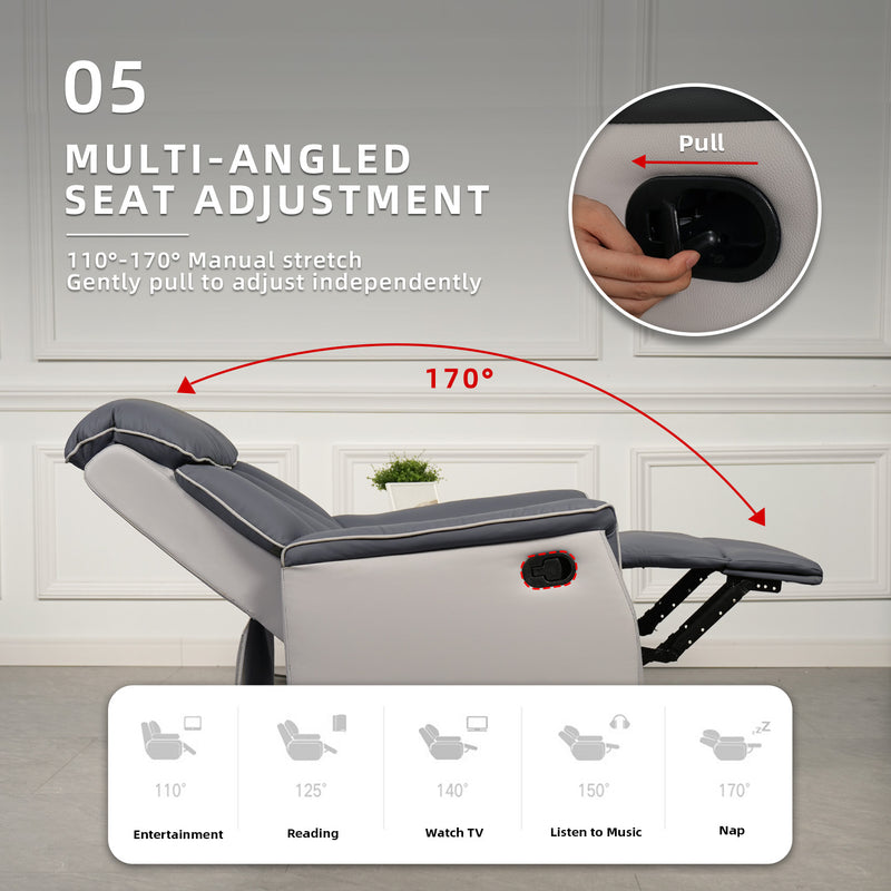 (Free Installation) 1 Seater Sofa Pet Friendly TPU Fabric Recliner Sofa Bed Leisure Sofa Chair - 545