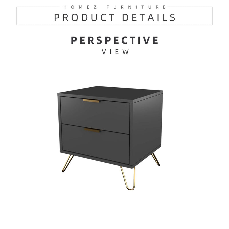 2FT Stellate Series Modern Design Side Table With Metal Leg - ST-4842-DGY