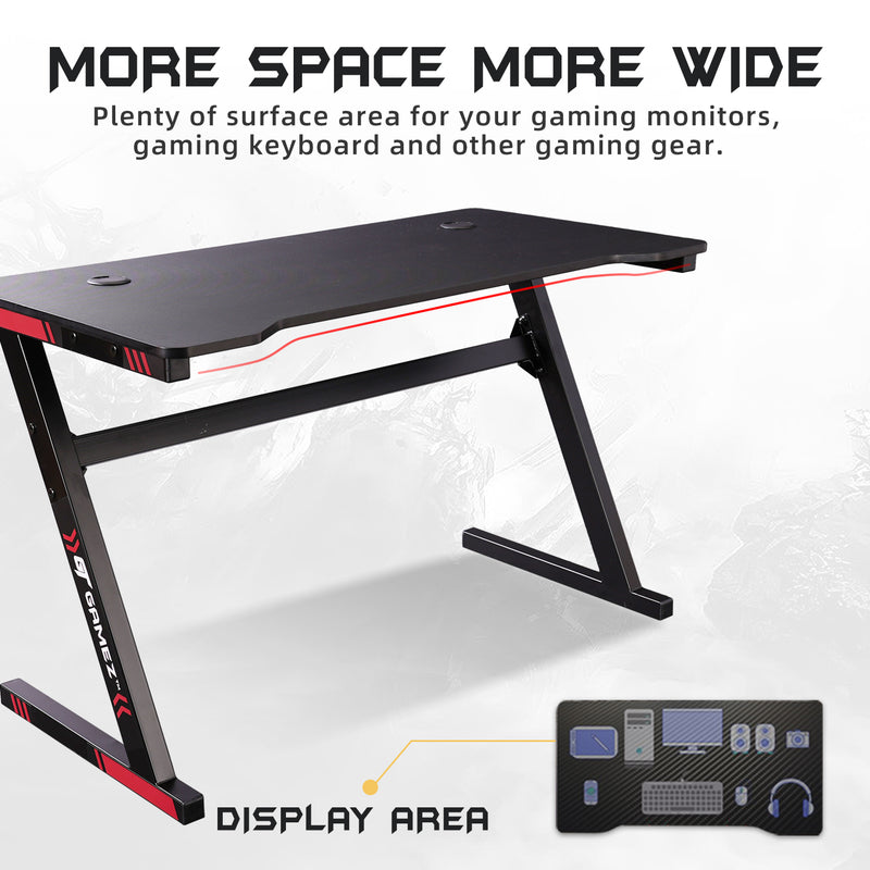 GTGAMEZ 4FT Z Series Matt Surface With Modern Simple E-sports Gaming Table / Gaming Desk - HMZ-GT-LM-12060-ZLZ-BK