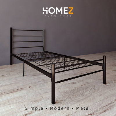 (Self-assembly) 3V Powder Coat Metal Bed Frame 3VEY900F - Single Size