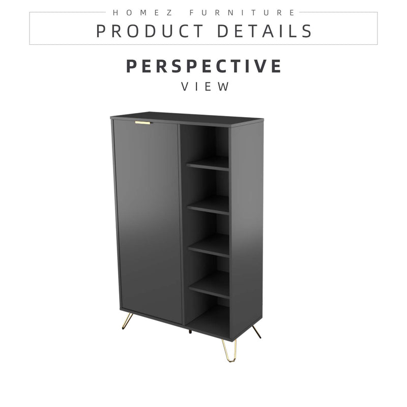 (Self-assembly) 3FT Stellate Series Shoe Cabinet with Metal Leg - SR-1881-DGY
