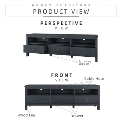 6FT Akara Series TV Cabinet Modernist Design Tv Rack / Console with Plastic Wood Leg