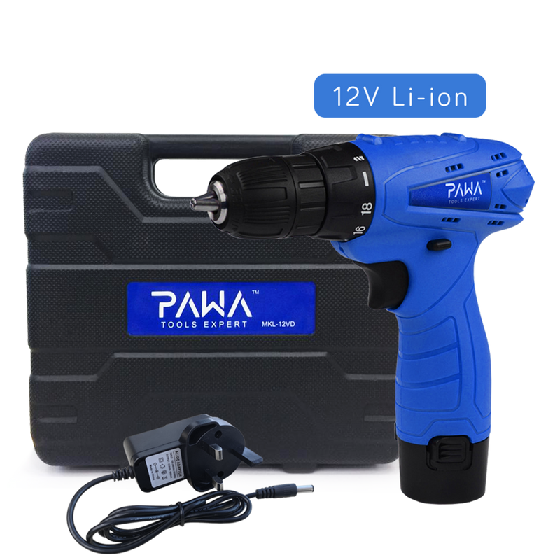 PAWA Tools 12V Li-ion Cordless Rechargeable Electric Power Tool Drill MKL-12VD-1L