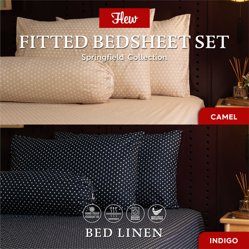 Flew Springfield Collection Premium Fitted Bedsheet Set/Single/Super Single/Queen/King [NEW ARRIVAL]