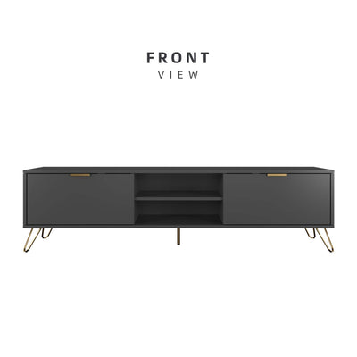 (Self-assembly) 6FT Stellate Series Tv Cabinet/ Console with Metal Leg - TC-1600-DGY