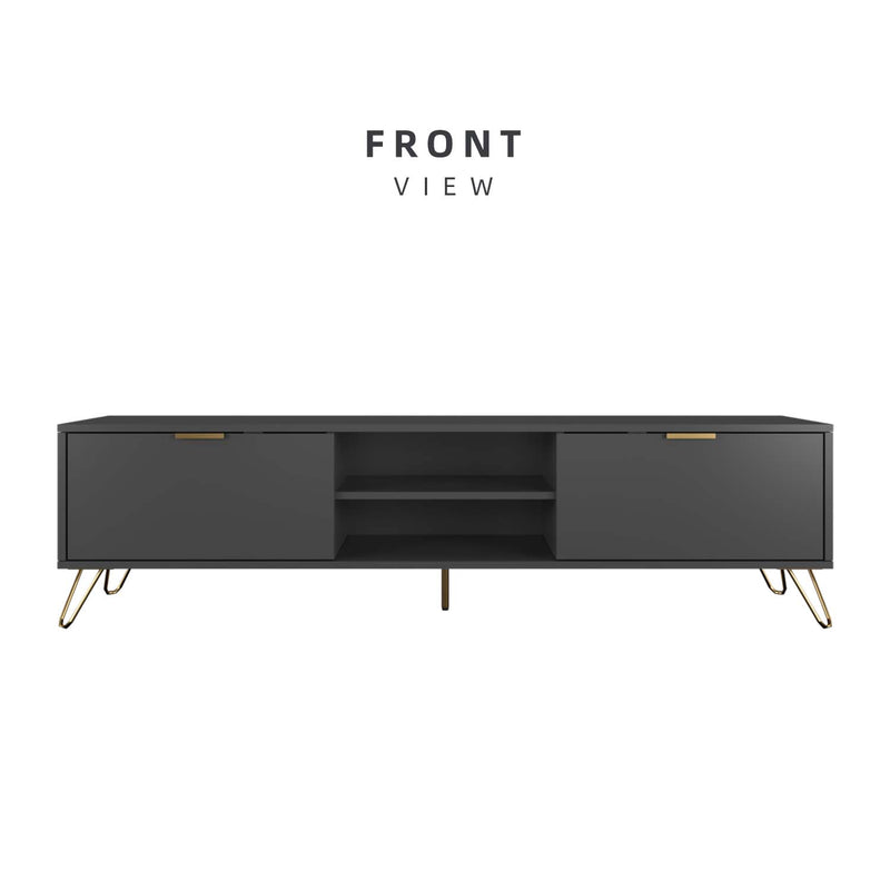 (Self-assembly) 6FT Stellate Series Tv Cabinet/ Console with Metal Leg - TC-1600-DGY