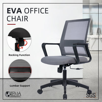 (Highly Recommended WFH Office Chair) EVA Mesh Office Chair with Ergonomic Design - HMZ-OC-MB-EVA