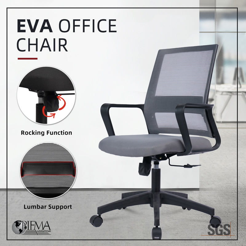 (Highly Recommended WFH Office Chair) EVA Mesh Office Chair with Ergonomic Design - HMZ-OC-MB-EVA