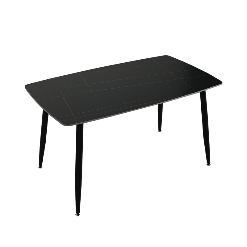 (Self-assembly) 1 + 4 Dining Set Porcelain (Ceramic) Table PU Leather Chair -T61